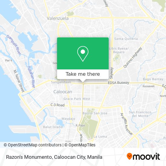 Razon's Monumento, Caloocan City map