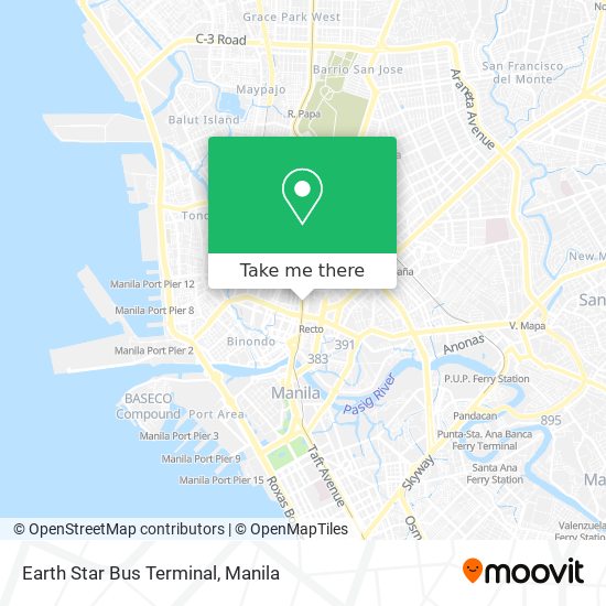 Earth Star Bus Terminal map