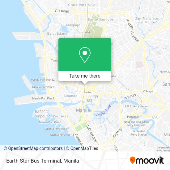 Earth Star Bus Terminal map