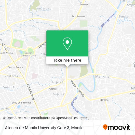 Ateneo de Manila University Gate 3 map