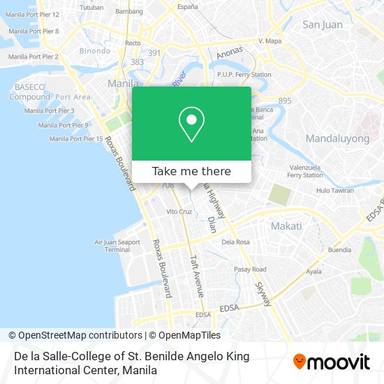 De la Salle-College of St. Benilde Angelo King International Center map