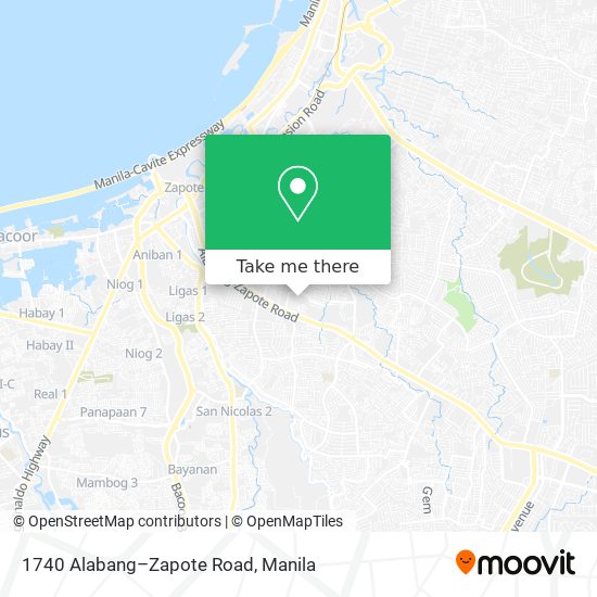 1740 Alabang–Zapote Road map