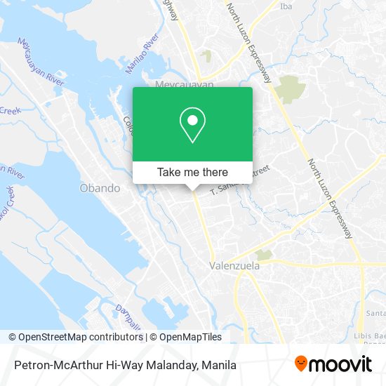 Petron-McArthur Hi-Way Malanday map