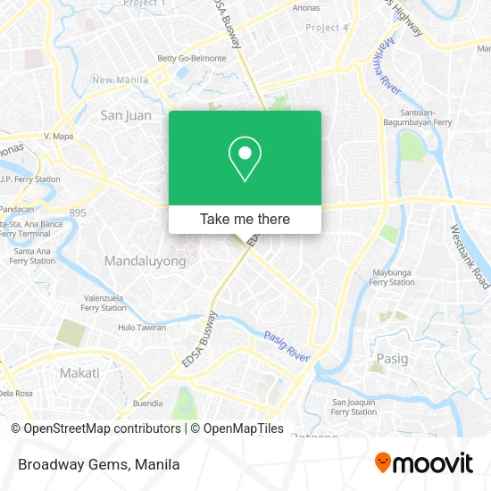 Broadway Gems map