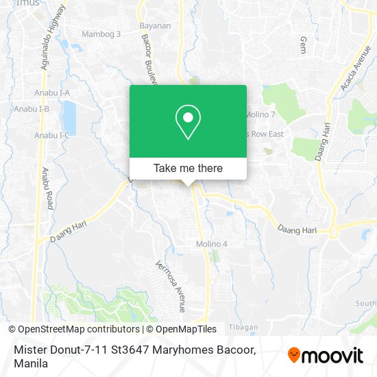 Mister Donut-7-11 St3647 Maryhomes Bacoor map