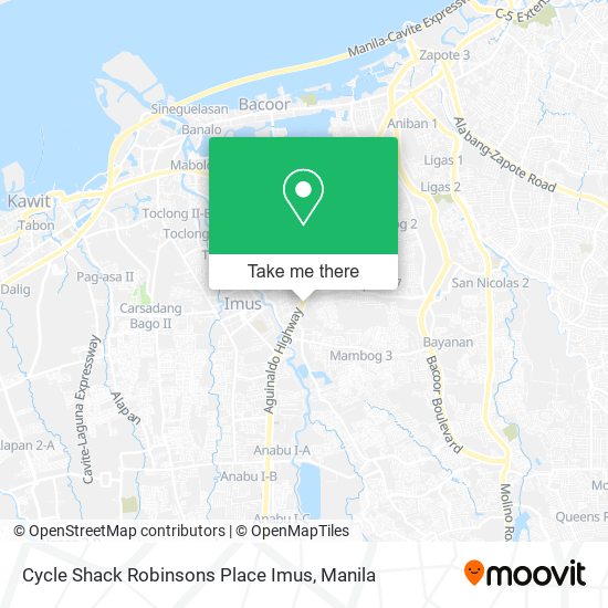 Cycle Shack Robinsons Place Imus map