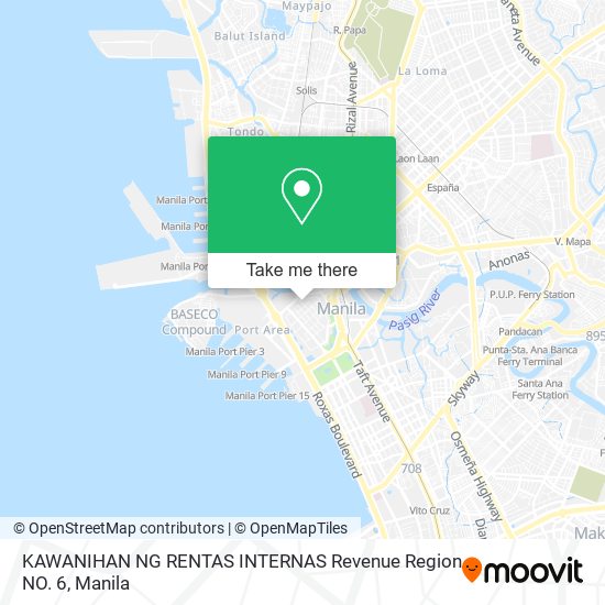 KAWANIHAN NG RENTAS INTERNAS Revenue Region NO. 6 map