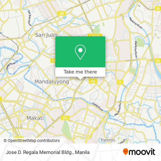 Jose D. Regala Memorial Bldg. map