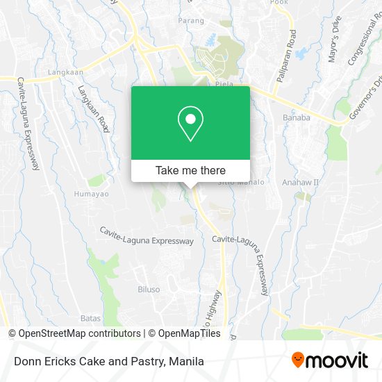 Donn Ericks Cake and Pastry map