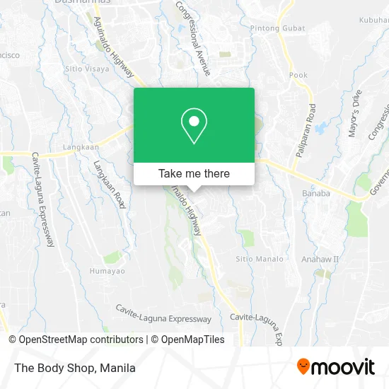 The Body Shop map