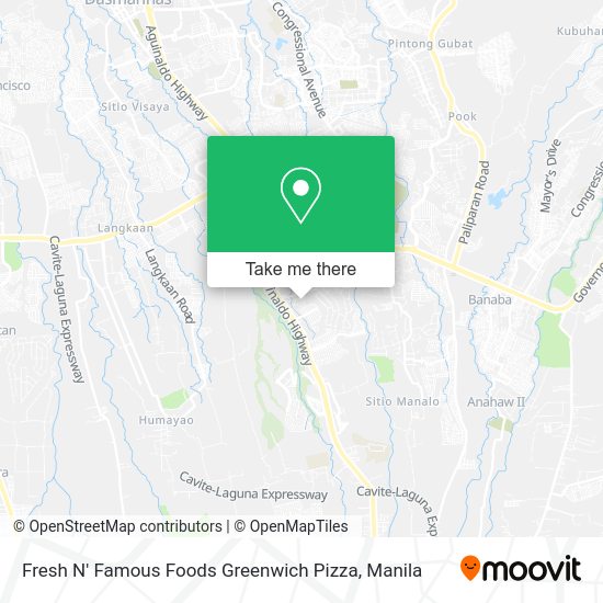 Fresh N' Famous Foods Greenwich Pizza map