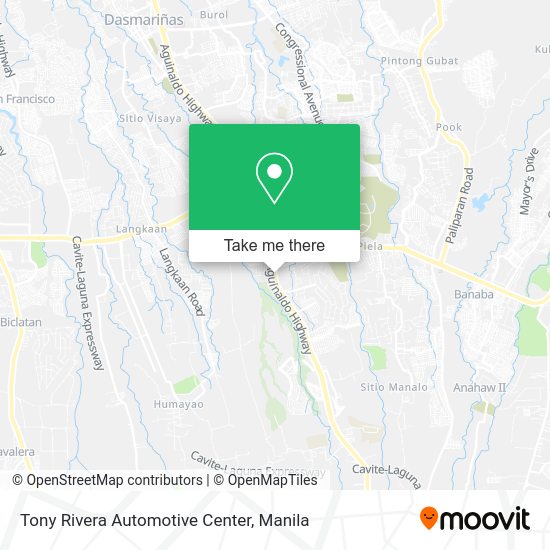 Tony Rivera Automotive Center map