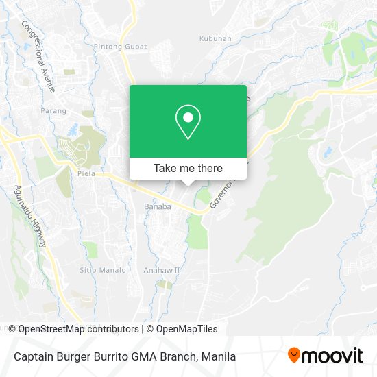 Captain Burger Burrito GMA Branch map