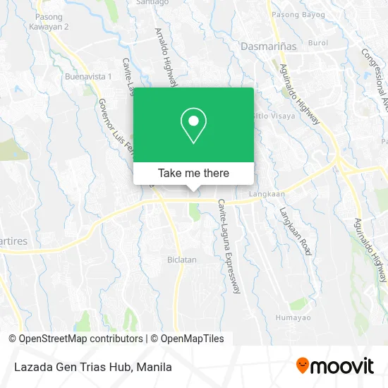 Lazada Gen Trias Hub map
