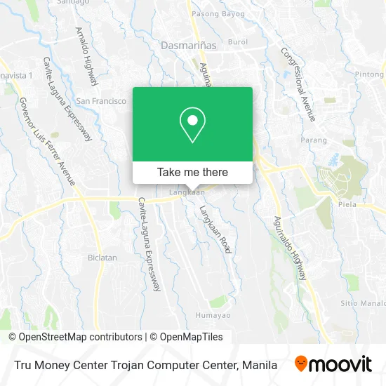 Tru Money Center Trojan Computer Center map
