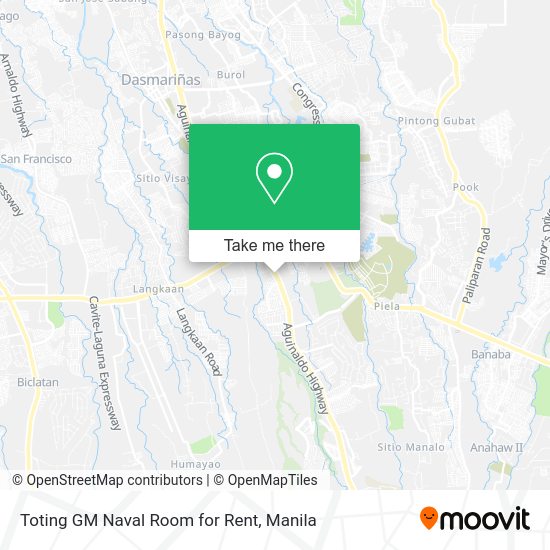 Toting GM Naval Room for Rent map