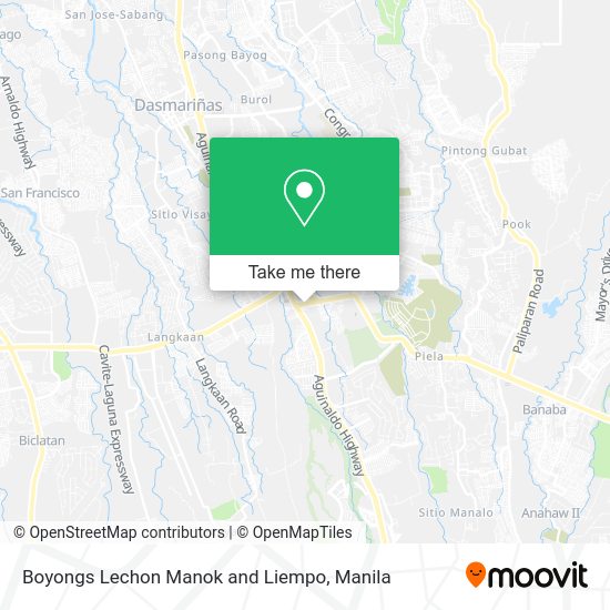 Boyongs Lechon Manok and Liempo map