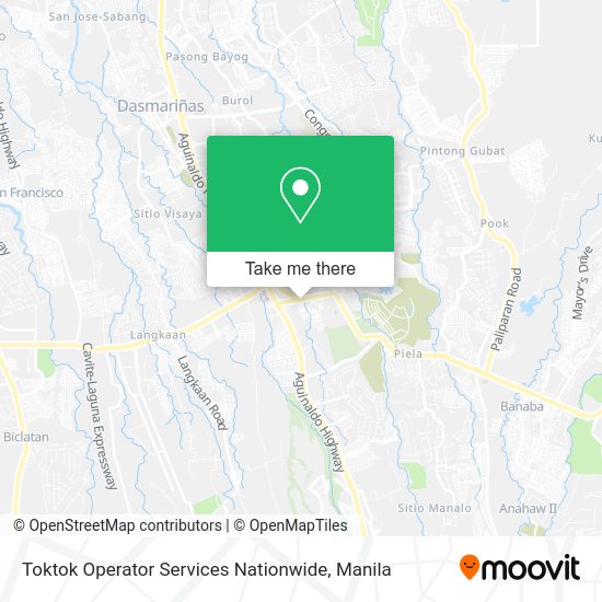Toktok Operator Services Nationwide map