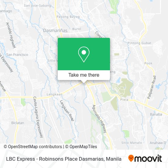 LBC Express - Robinsons Place Dasmarias map