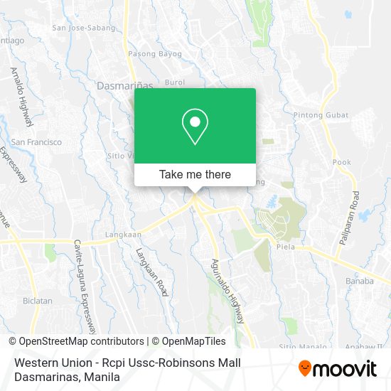 Western Union - Rcpi Ussc-Robinsons Mall Dasmarinas map