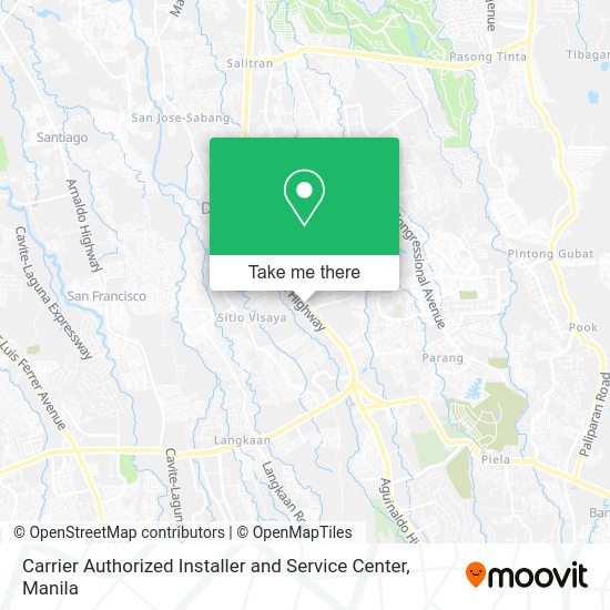 Carrier Authorized Installer and Service Center map