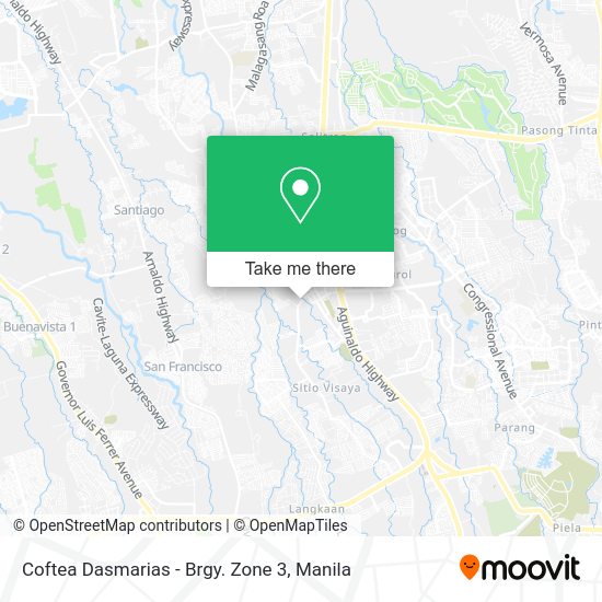Coftea Dasmarias - Brgy. Zone 3 map