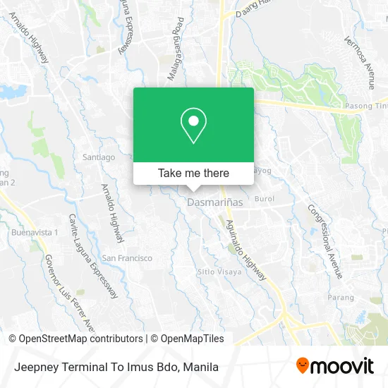 Jeepney Terminal To Imus Bdo map