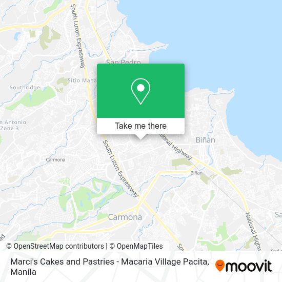 Marci's Cakes and Pastries - Macaria Village Pacita map