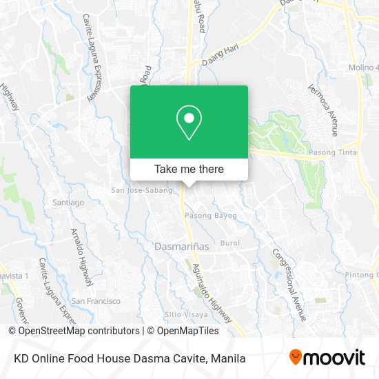KD Online Food House Dasma Cavite map