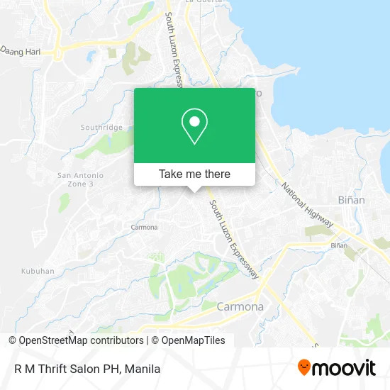 R M Thrift Salon PH map