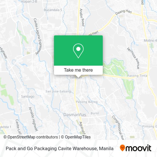 Pack and Go Packaging Cavite Warehouse map