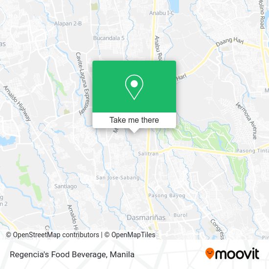 Regencia's Food Beverage map