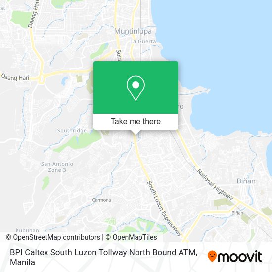 BPI Caltex South Luzon Tollway North Bound ATM map