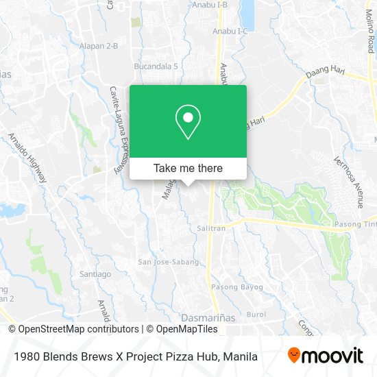 1980 Blends Brews X Project Pizza Hub map