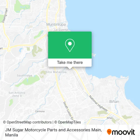 JM Sugar Motorcycle Parts and Accessories Main map