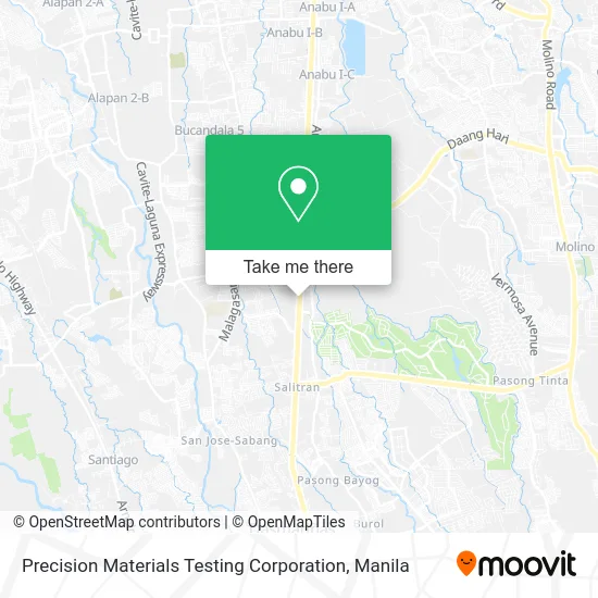 Precision Materials Testing Corporation map