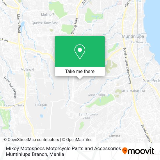 Mikoy Motospecs Motorcycle Parts and Accessories Muntinlupa Branch map
