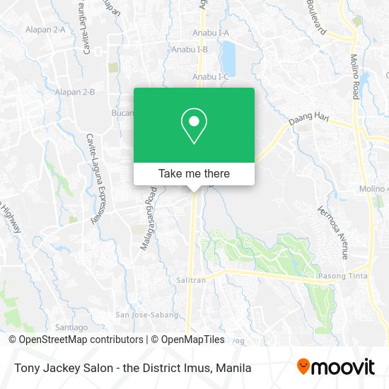 Tony Jackey Salon - the District Imus map