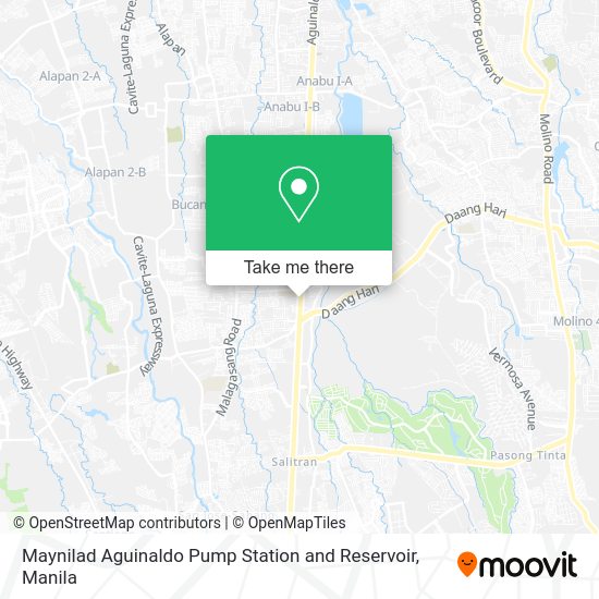 Maynilad Aguinaldo Pump Station and Reservoir map