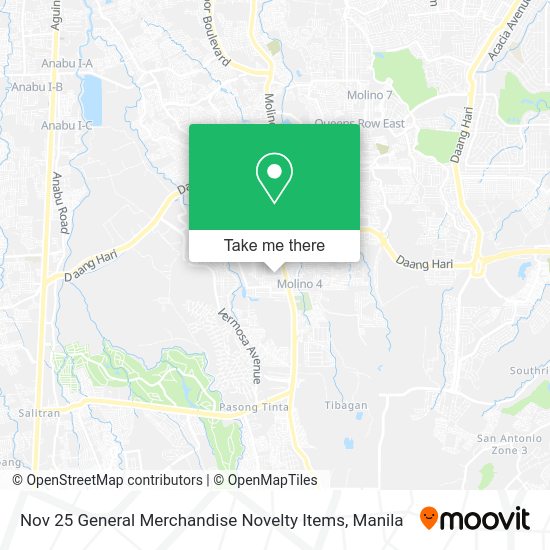 Nov 25 General Merchandise Novelty Items map