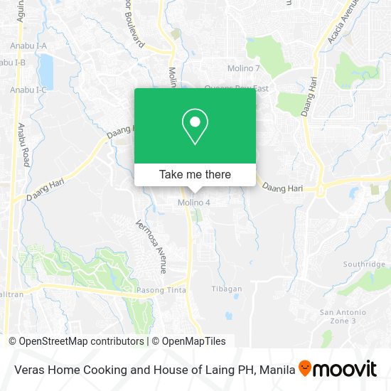 Veras Home Cooking and House of Laing PH map