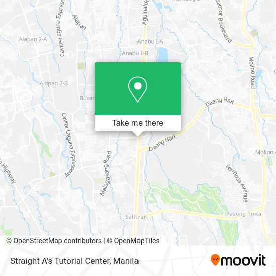 Straight A's Tutorial Center map