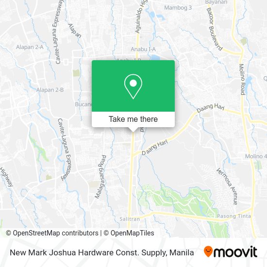 New Mark Joshua Hardware Const. Supply map