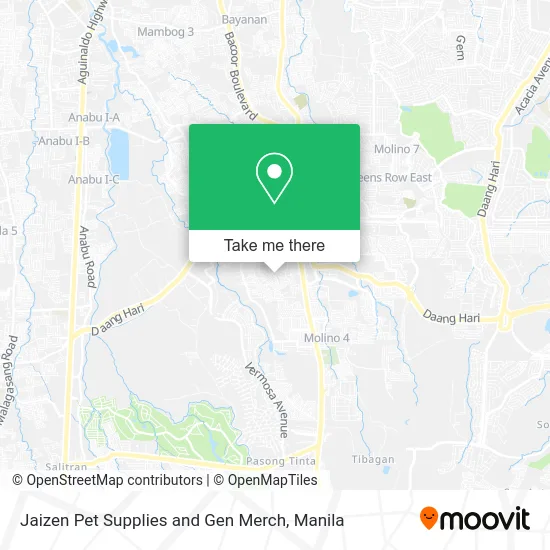Jaizen Pet Supplies and Gen Merch map