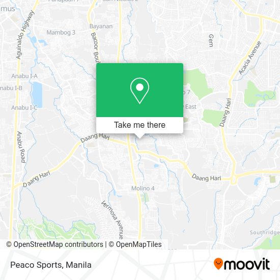 Peaco Sports map