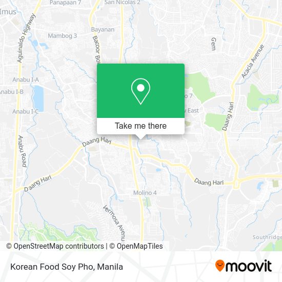 Korean Food Soy Pho map