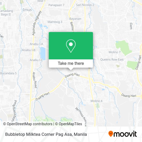 Bubbletop Milktea Corner Pag Asa map