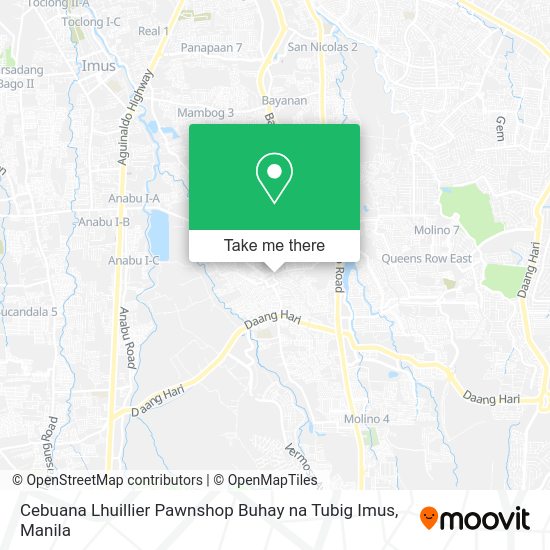 Cebuana Lhuillier Pawnshop Buhay na Tubig Imus map