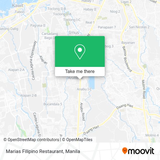 How to get to Marias Filipino Restaurant in Imus by bus?