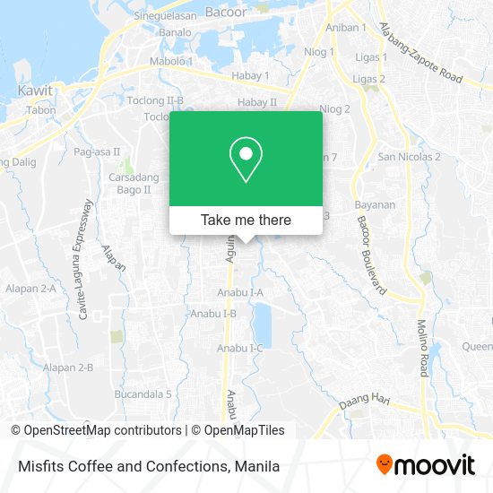Misfits Coffee and Confections map